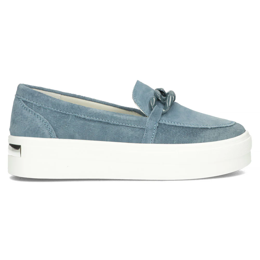 Pantofi dama din piele naturala bleumarin 13026