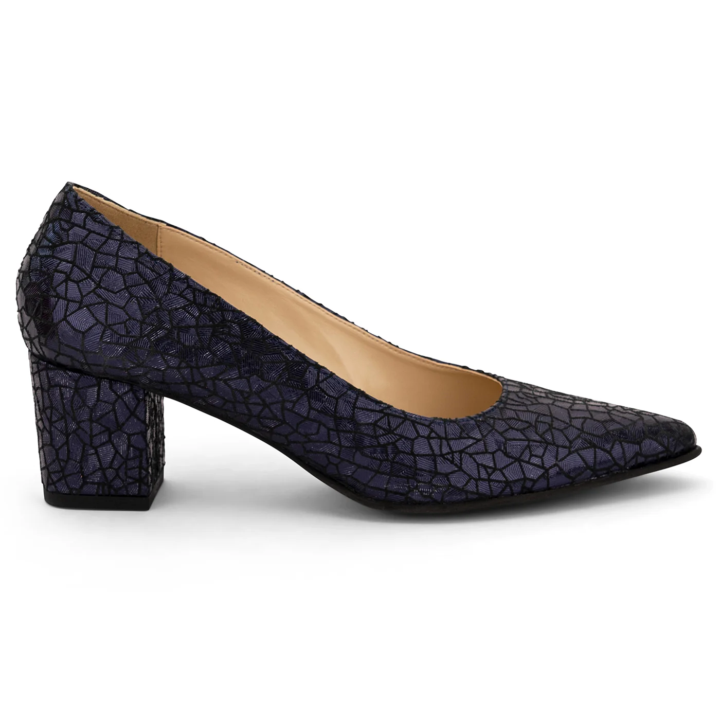 Pantofi dama din piele naturala bleumarin 14062