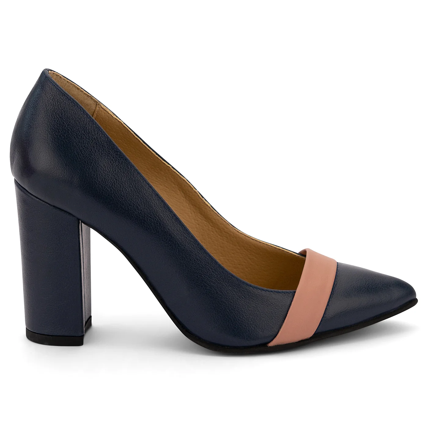 Pantofi dama din piele naturala bleumarin 14072