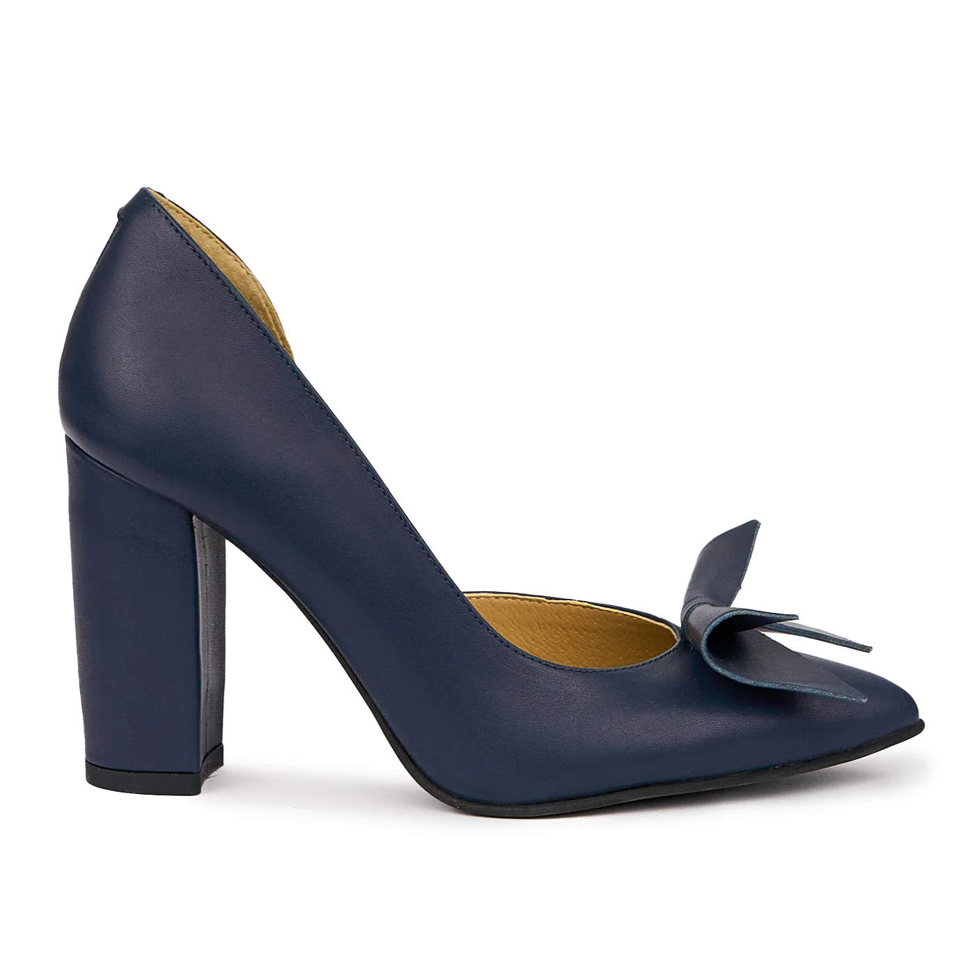 Pantofi dama din piele naturala bleumarin 14073