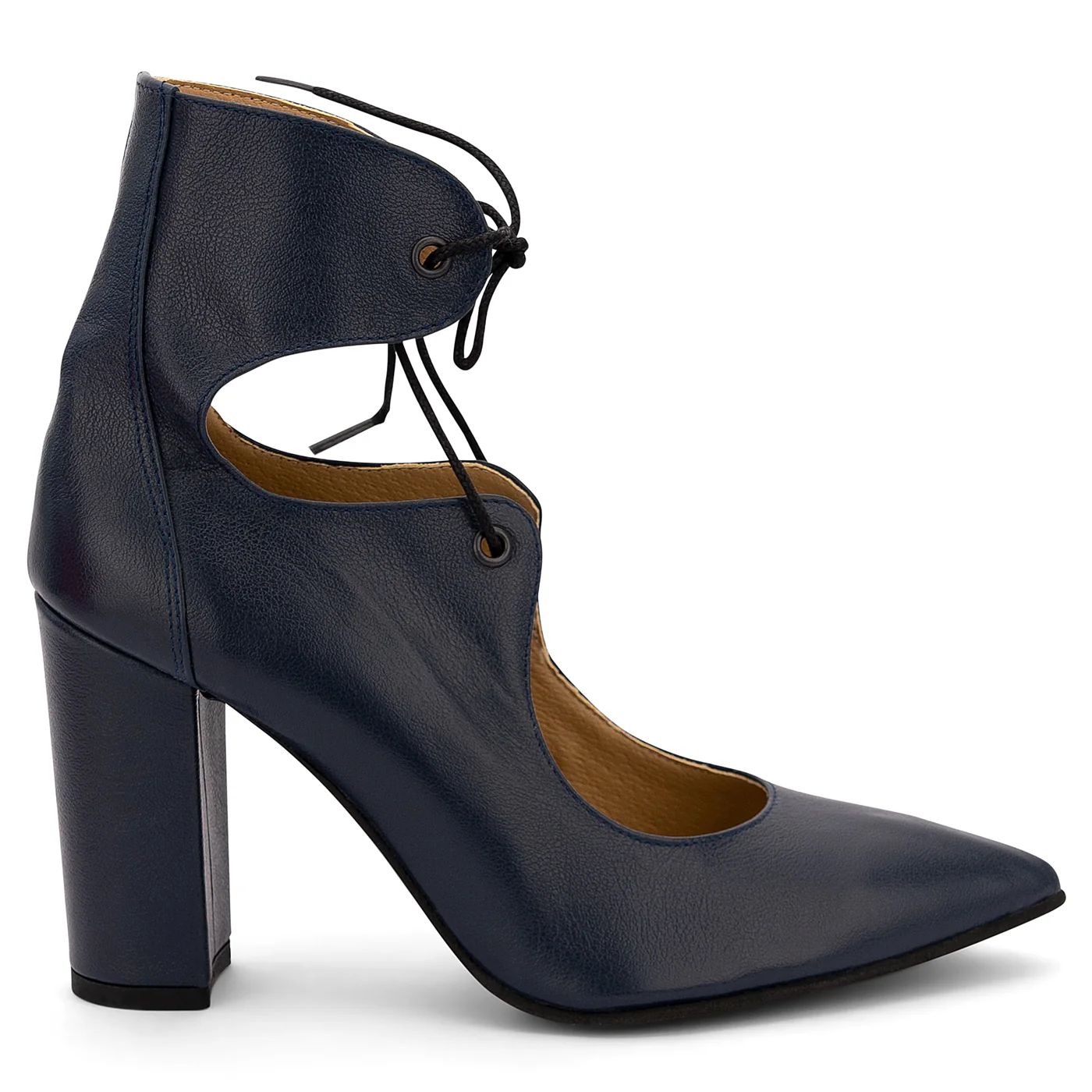 Pantofi dama din piele naturala bleumarin 14085