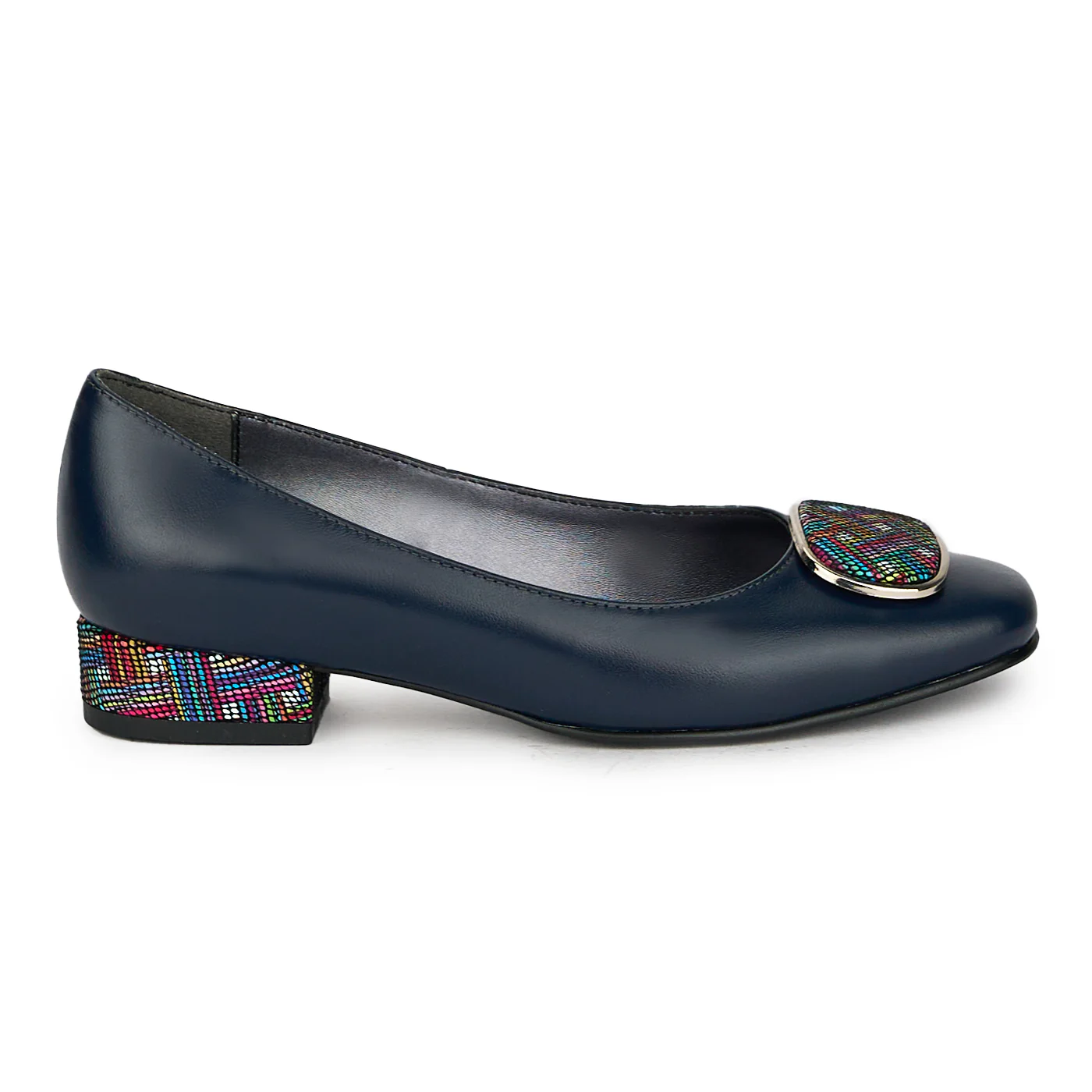 Pantofi dama din piele naturala bleumarin 17607