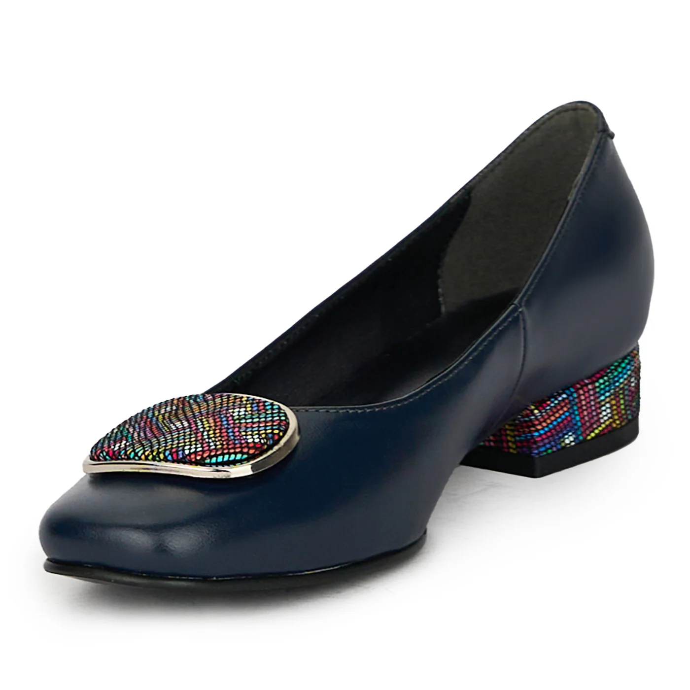 Pantofi dama din piele naturala bleumarin 17607 - Image 3