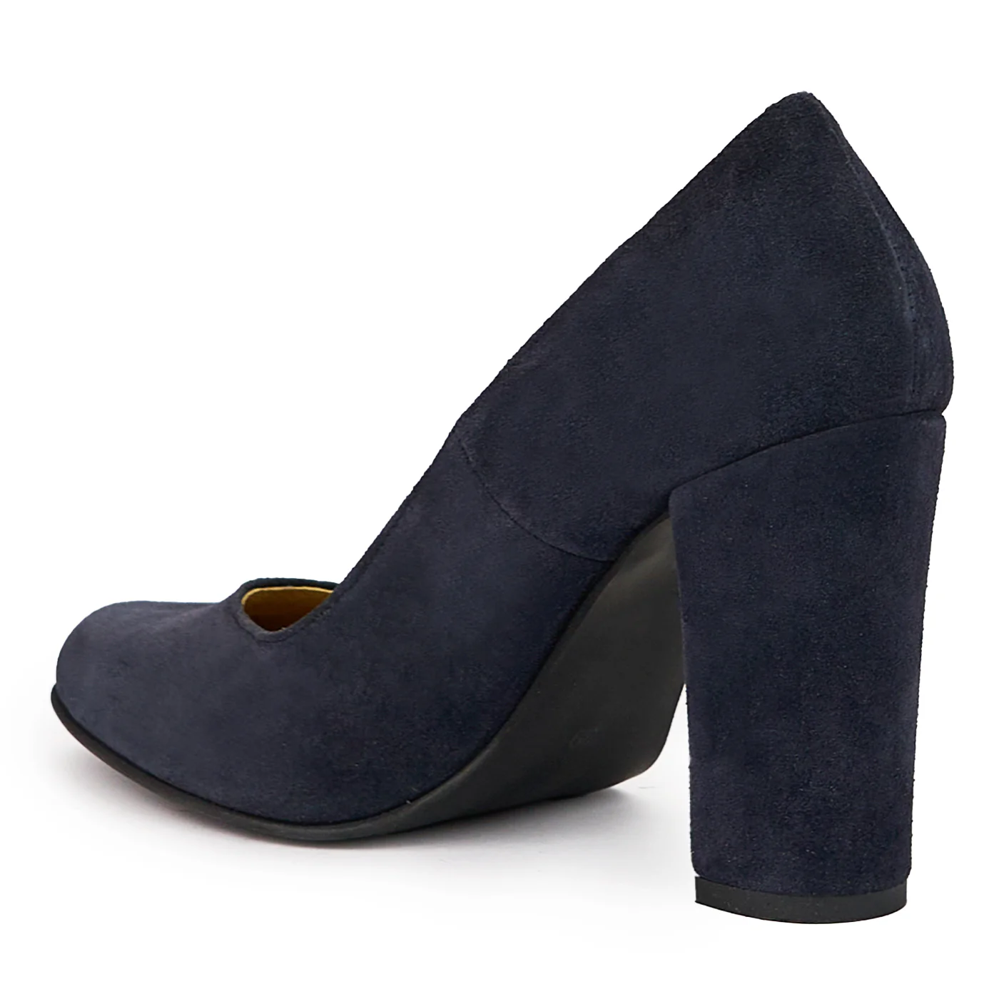 Pantofi dama din piele naturala bleumarin cu toc gros 10 cm 14372 - Image 2