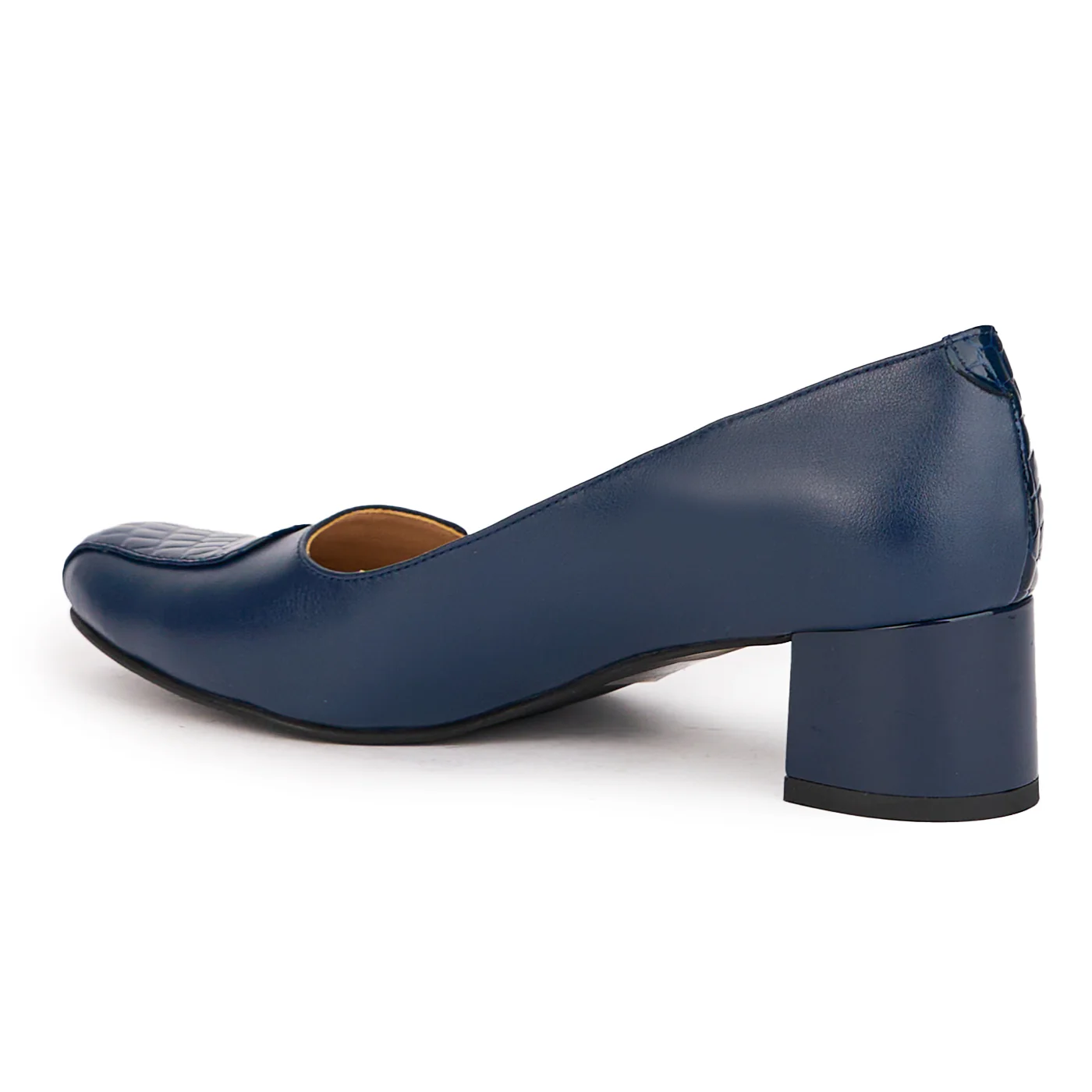Pantofi dama din piele naturala bleumarin cu toc mic 4.5 cm 17116 - Image 2