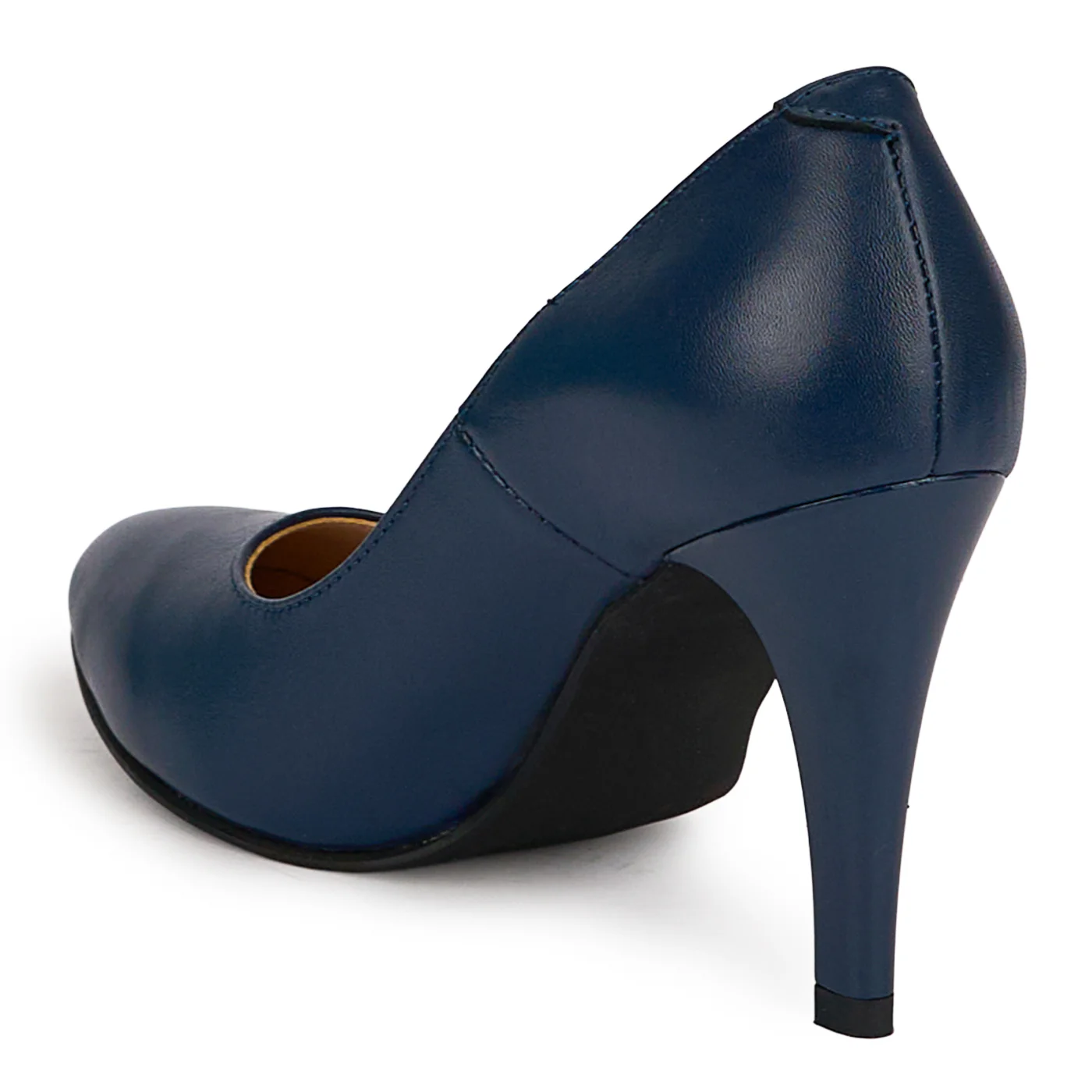 Pantofi dama din piele naturala bleumarin cu toc subtire 9 cm 18693 - Image 2