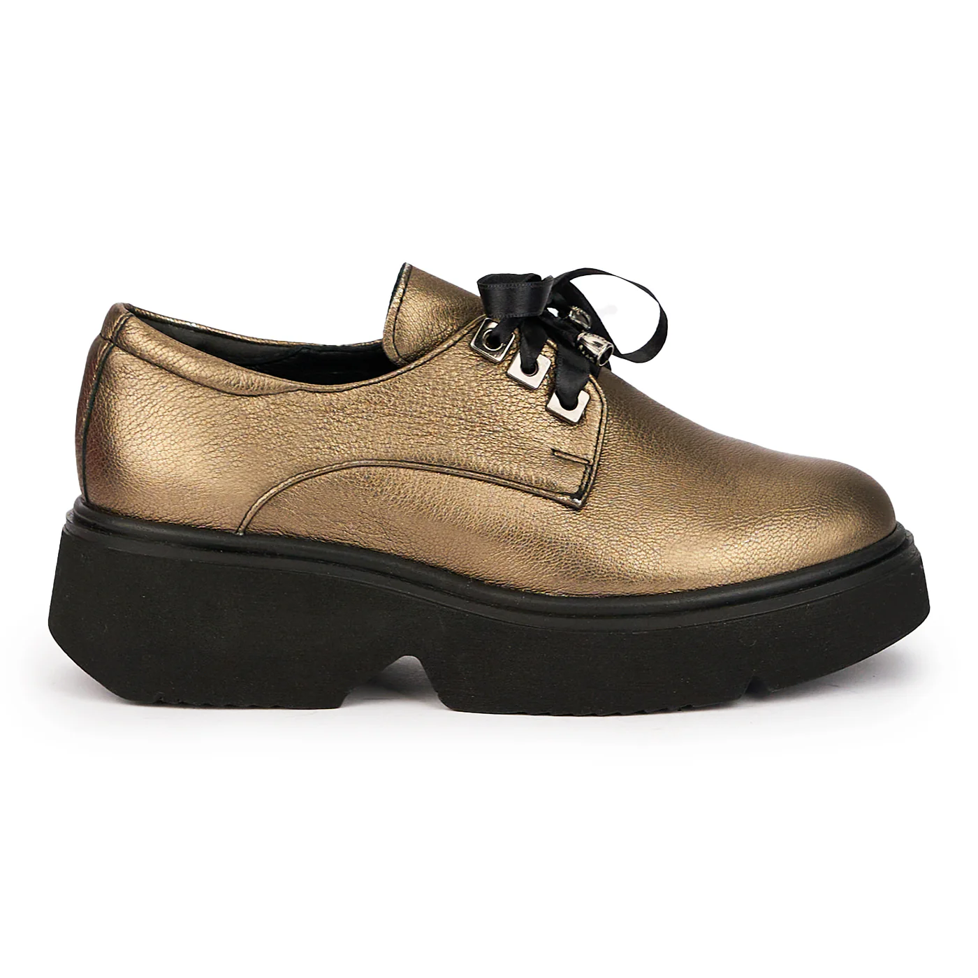 Pantofi dama din piele naturala bronz 15881