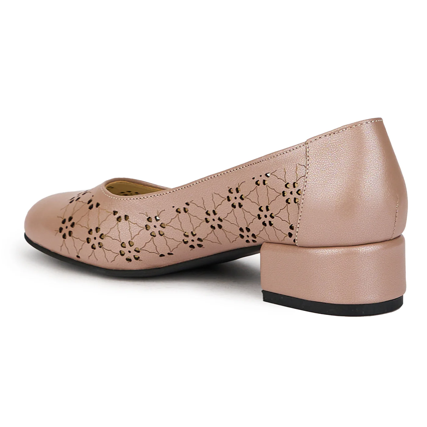 Pantofi dama din piele naturala cafeniu sidef cu toc mic 4 cm 15869 - Image 2