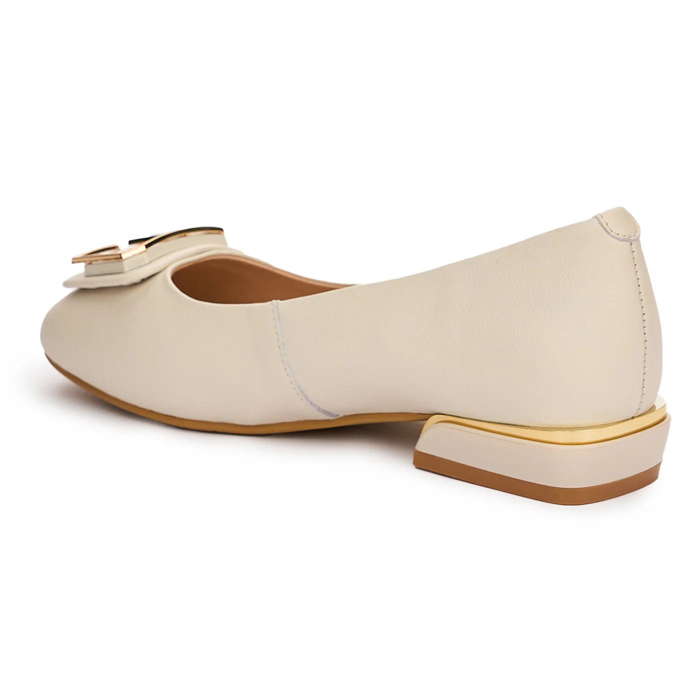 Pantofi dama din piele naturala crem 13104 - Image 2