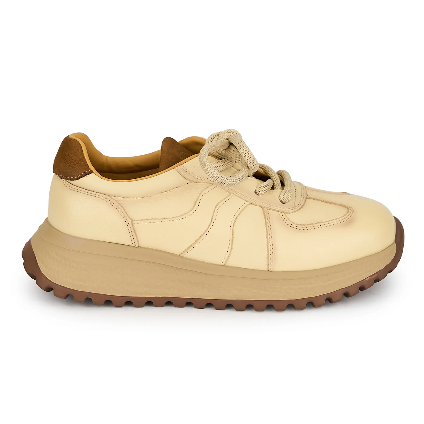 Pantofi dama din piele naturala crem 19269