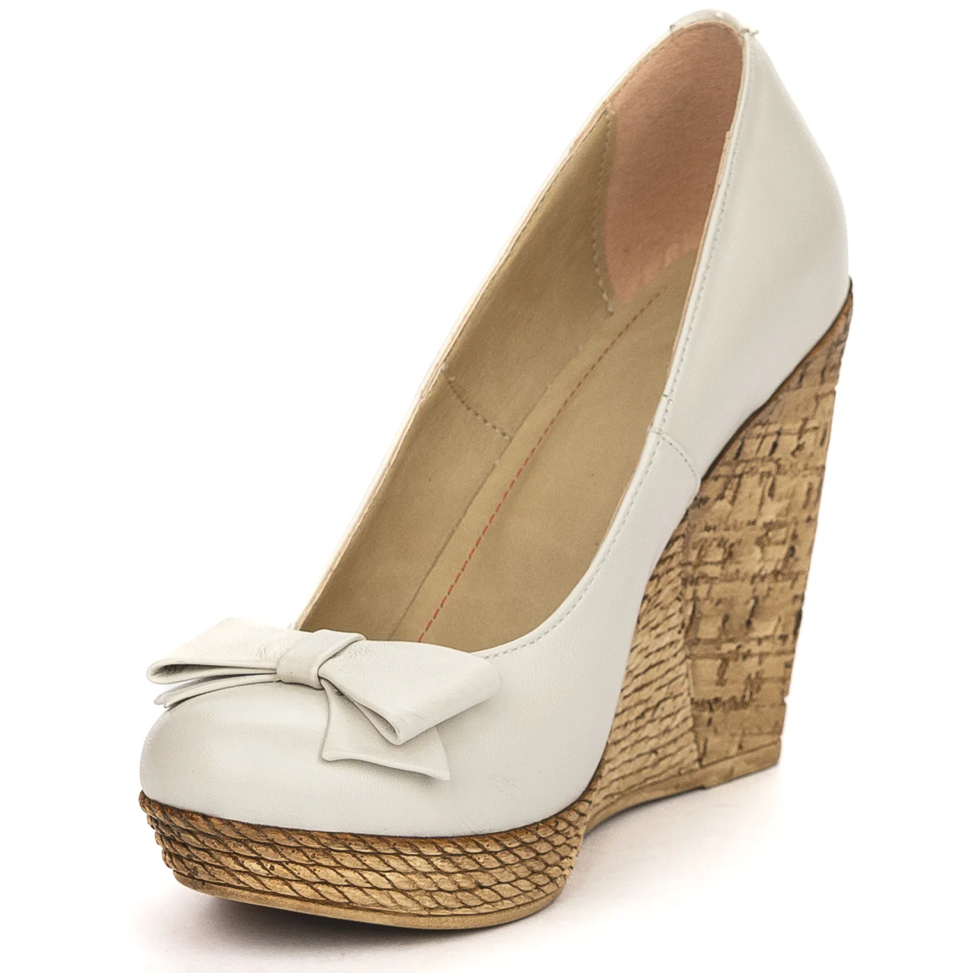 Pantofi dama din piele naturala alba cu platforma 13816 - Image 3