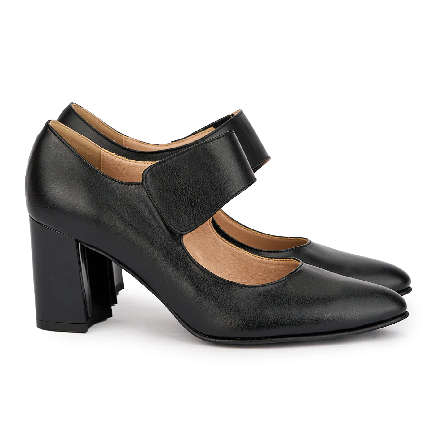 Pantofi dama din piele naturala cu bareta pe glezna si toc gros 8 cm 16966 - Image 4