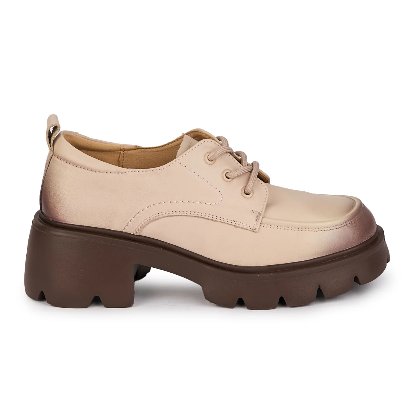Pantofi dama din piele naturala cu talpa inalta 18333