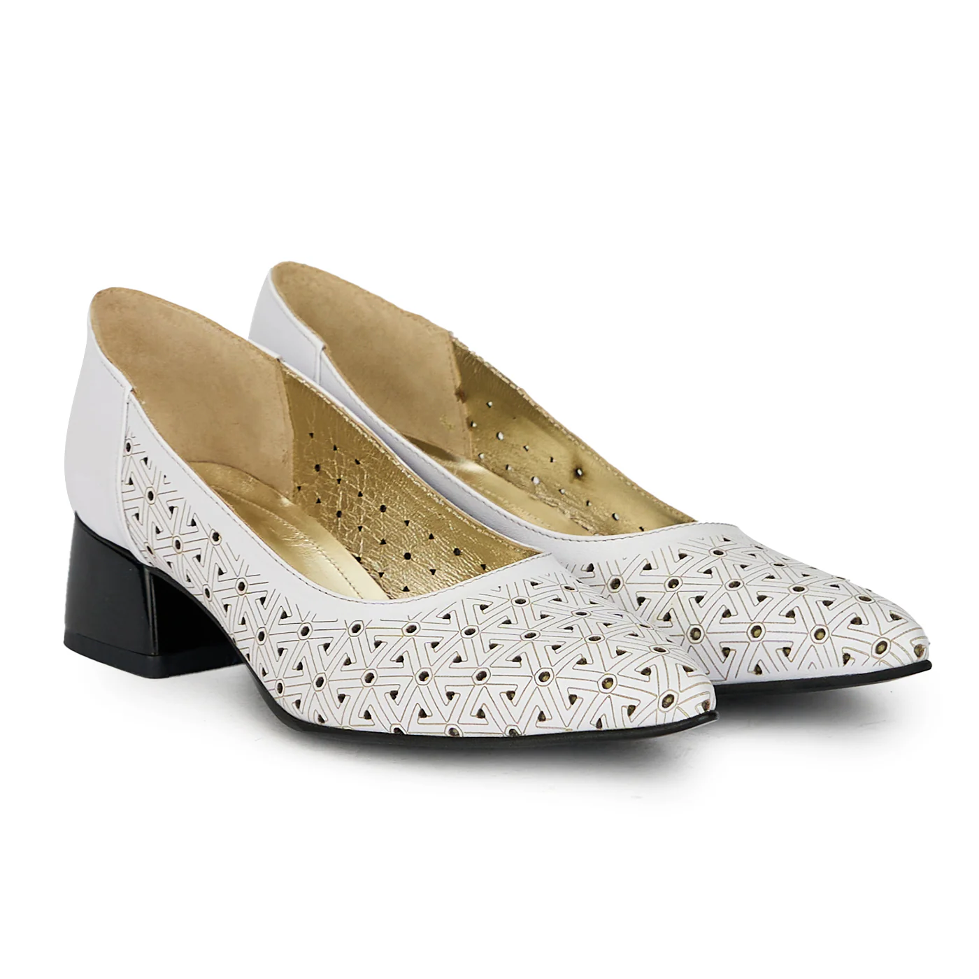 Pantofi dama din piele naturala cu toc gros 17817 - Image 4