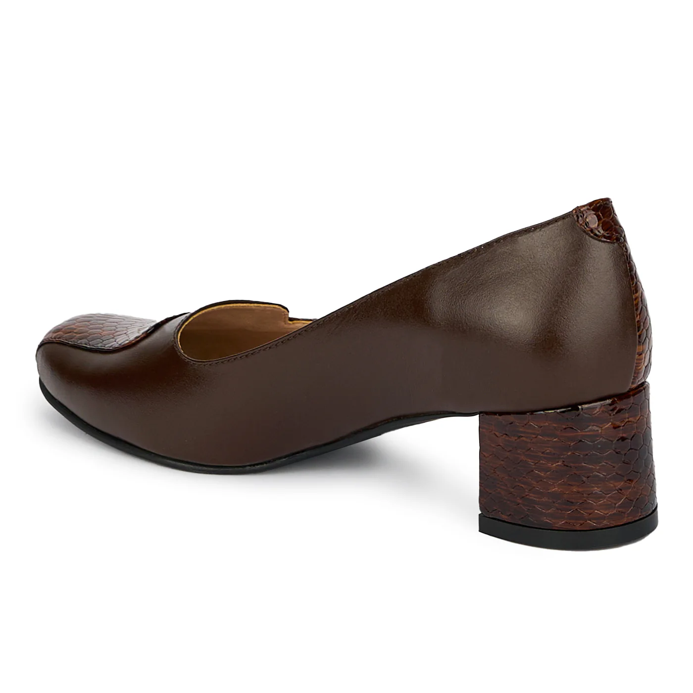 Pantofi dama din piele naturala cu toc gros 4.5 cm 17871 - Image 2
