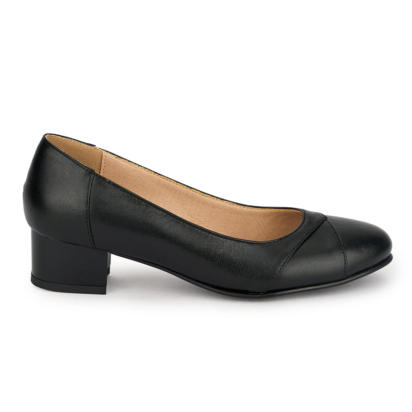 Pantofi dama din piele naturala cu toc gros 4 cm 19156