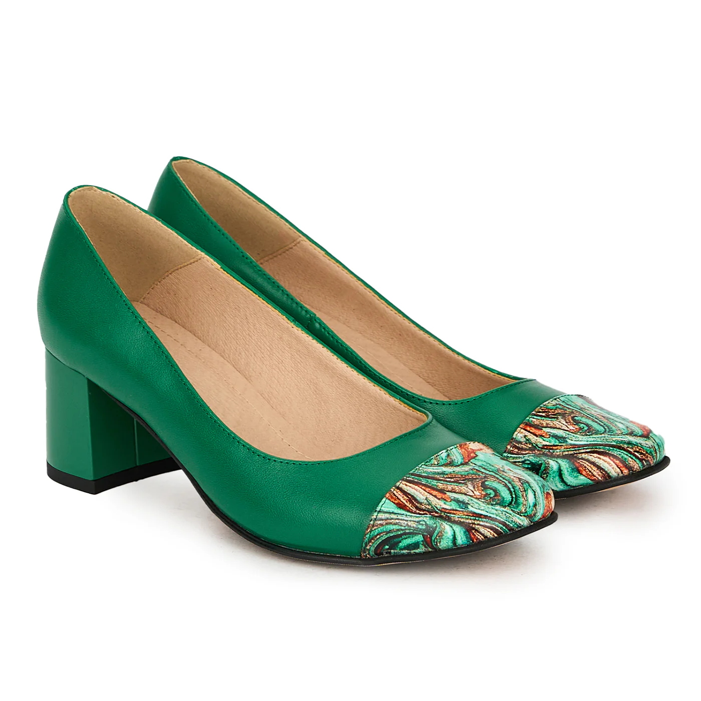 Pantofi dama din piele naturala cu toc gros 5.5 cm 17852 - Image 4
