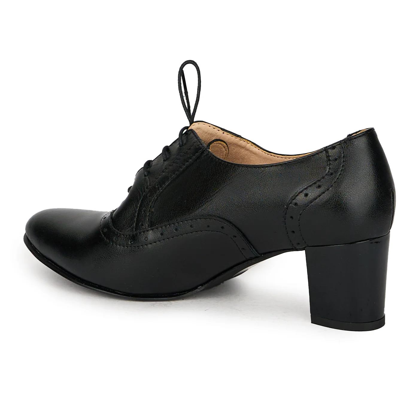 Pantofi dama din piele naturala cu toc gros 5.5 cm 17854 - Image 2