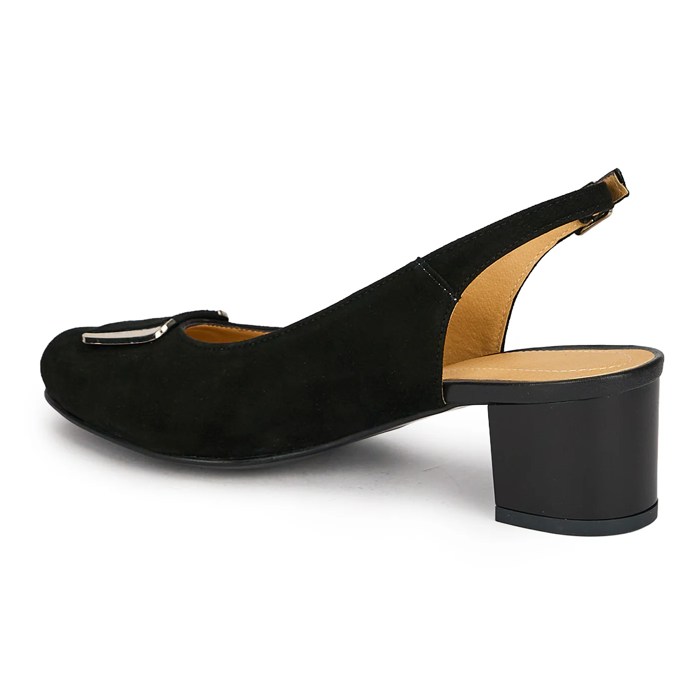 Pantofi dama din piele naturala neagra cu toc gros 5 cm 19692 - Image 2