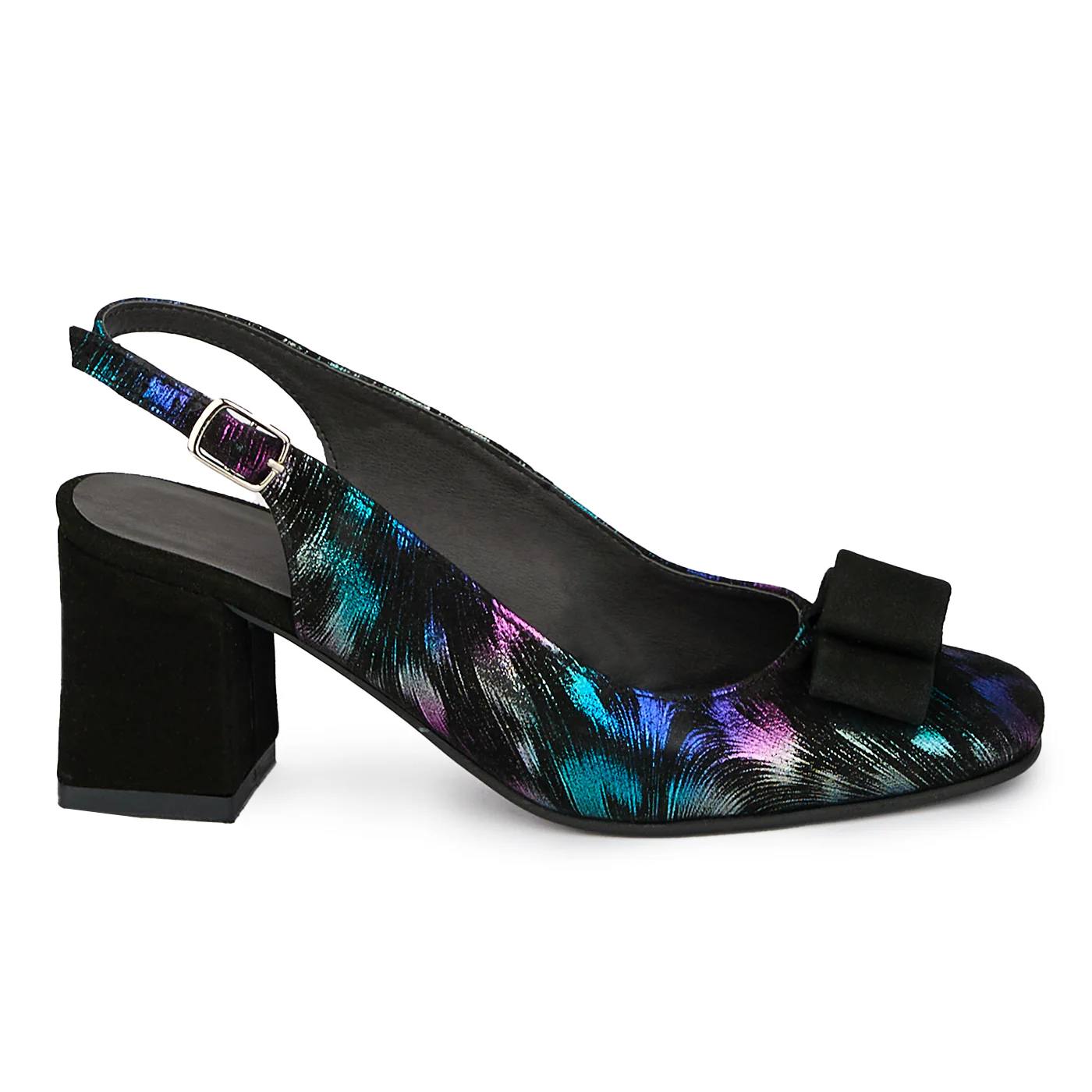 Pantofi dama din piele naturala cu toc gros 6.5 cm 17935