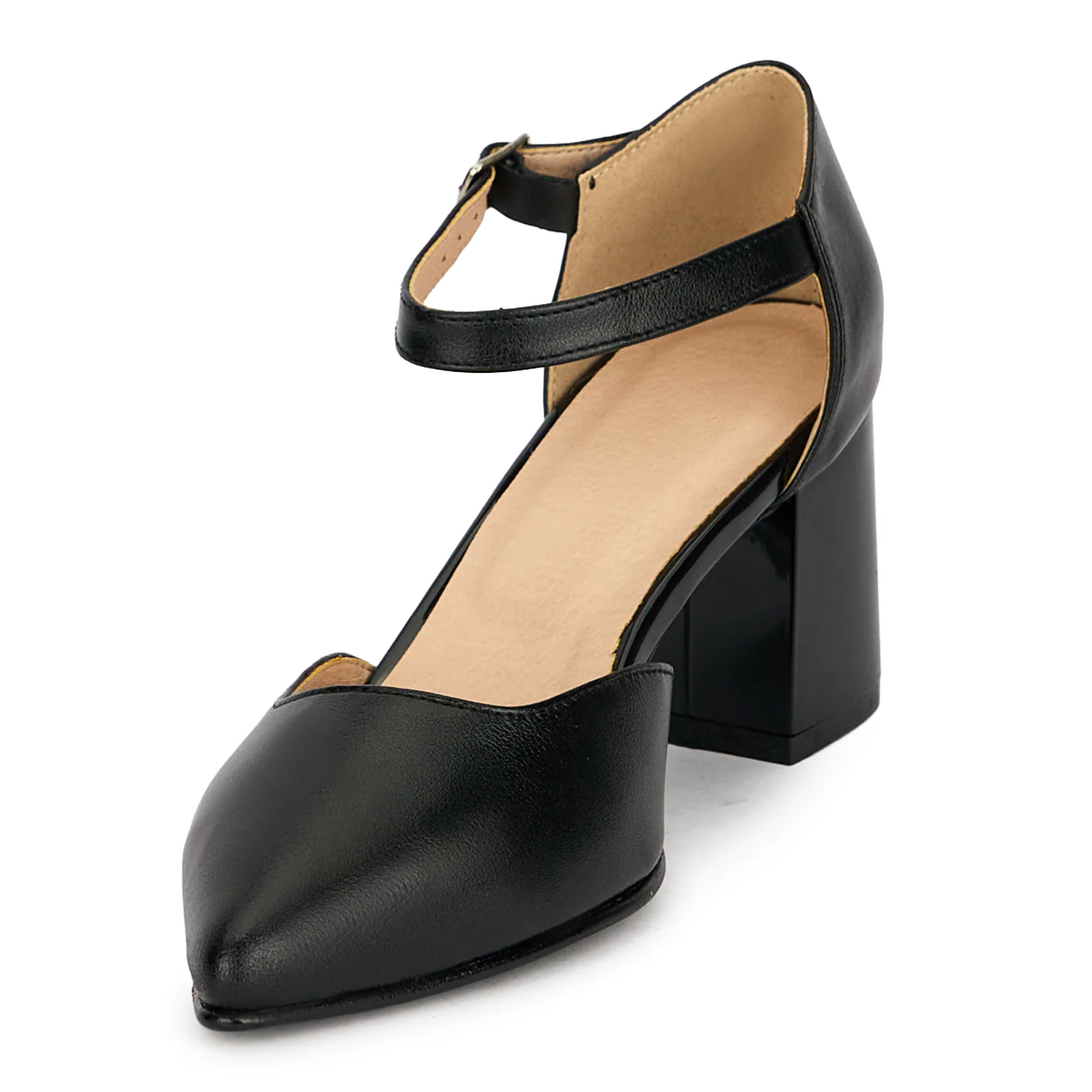 Pantofi dama din piele naturala cu toc gros 6.5 cm 19157 - Image 3
