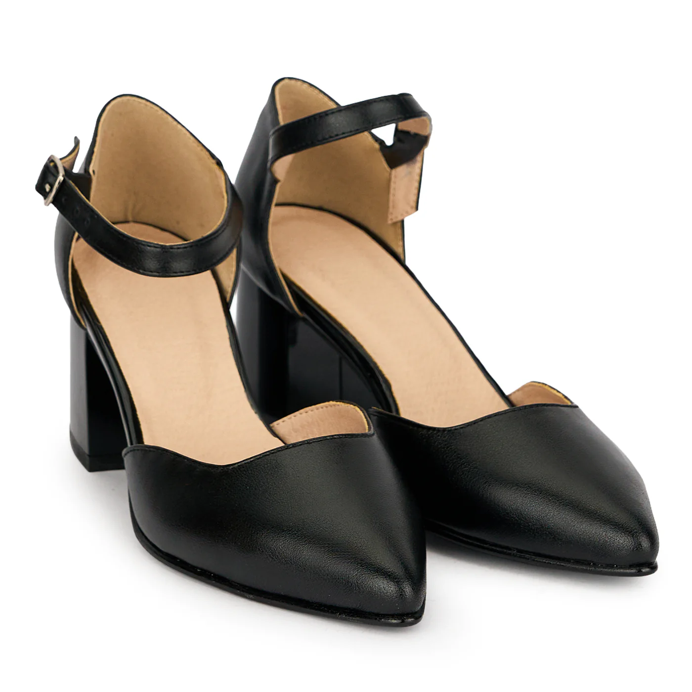 Pantofi dama din piele naturala cu toc gros 6.5 cm 19157 - Image 4