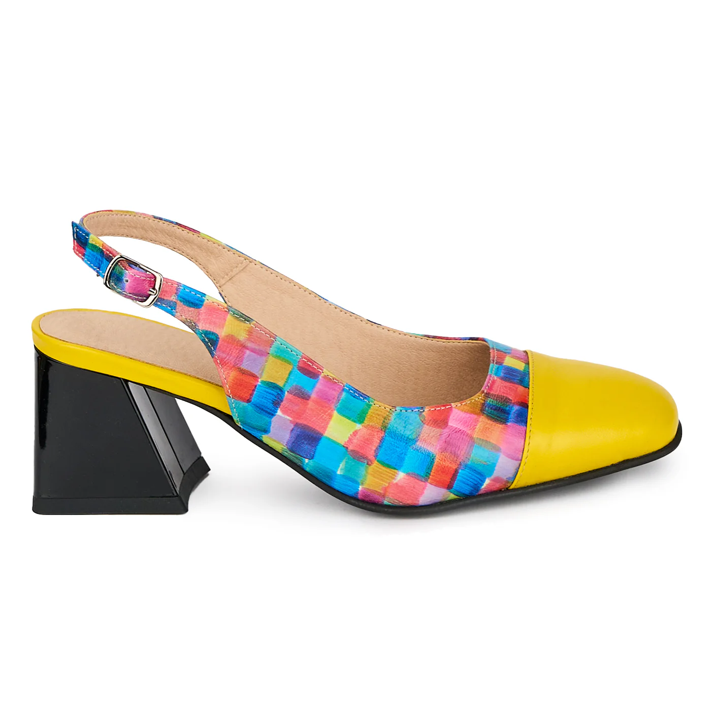 Pantofi dama din piele naturala cu toc gros 6 cm 17941