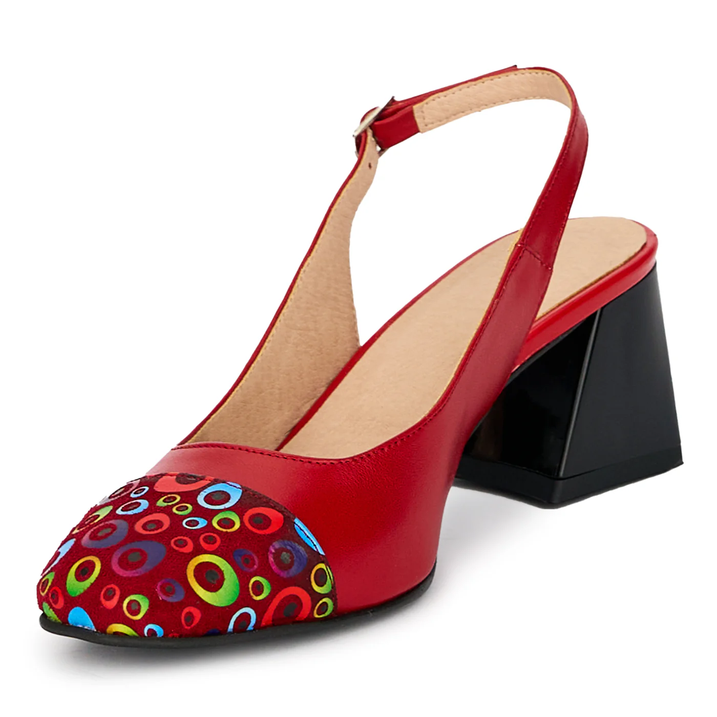 Pantofi dama din piele naturala cu toc gros 6 cm 17943 - Image 3