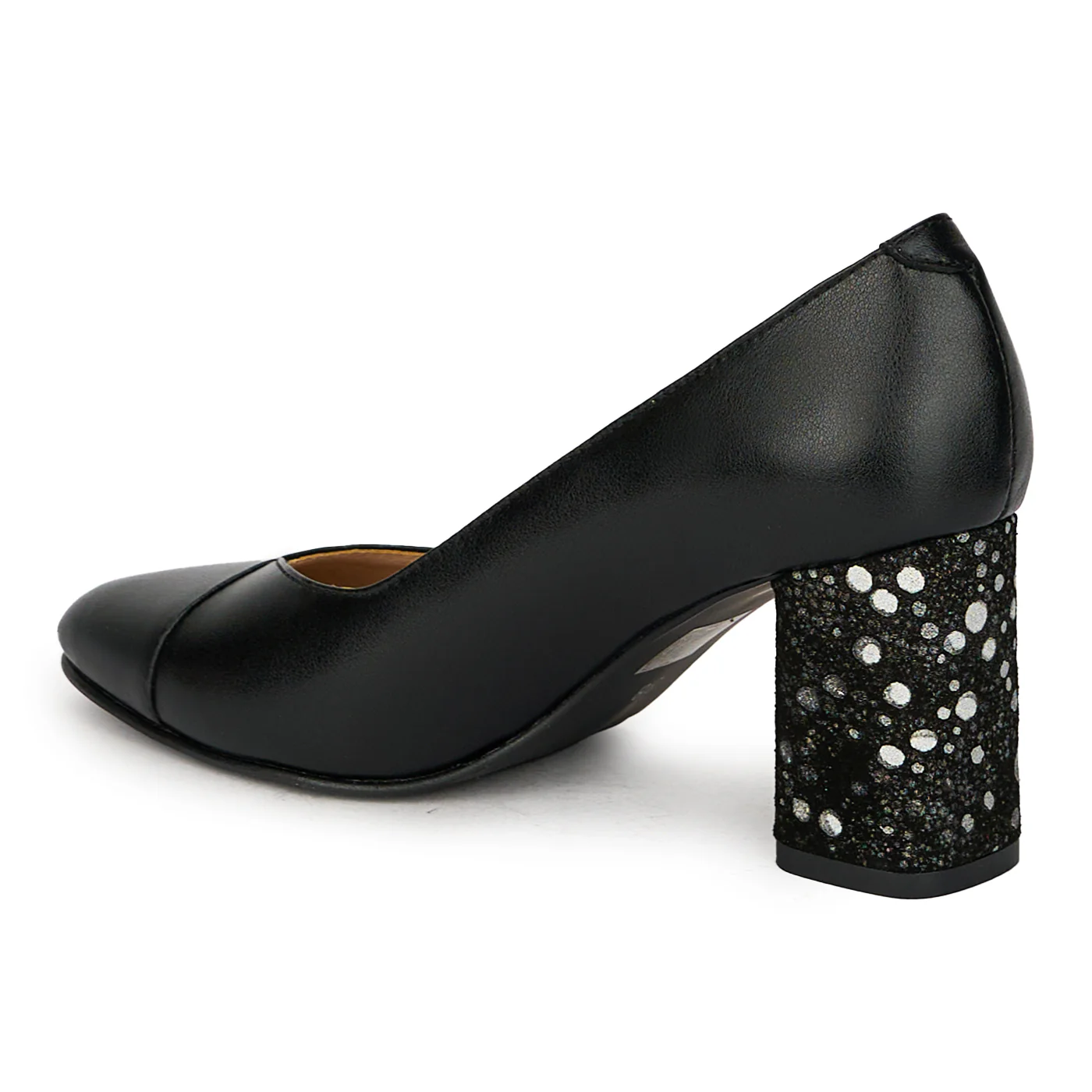 Pantofi dama din piele naturala cu toc gros 7.5 cm 17853 - Image 2