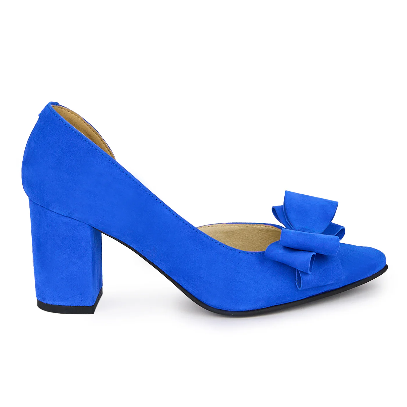 Pantofi dama din piele naturala cu toc gros 7.5 cm 17929