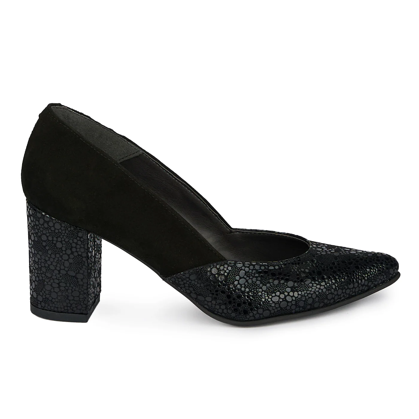 Pantofi dama din piele naturala cu toc gros 7.5 cm 17933