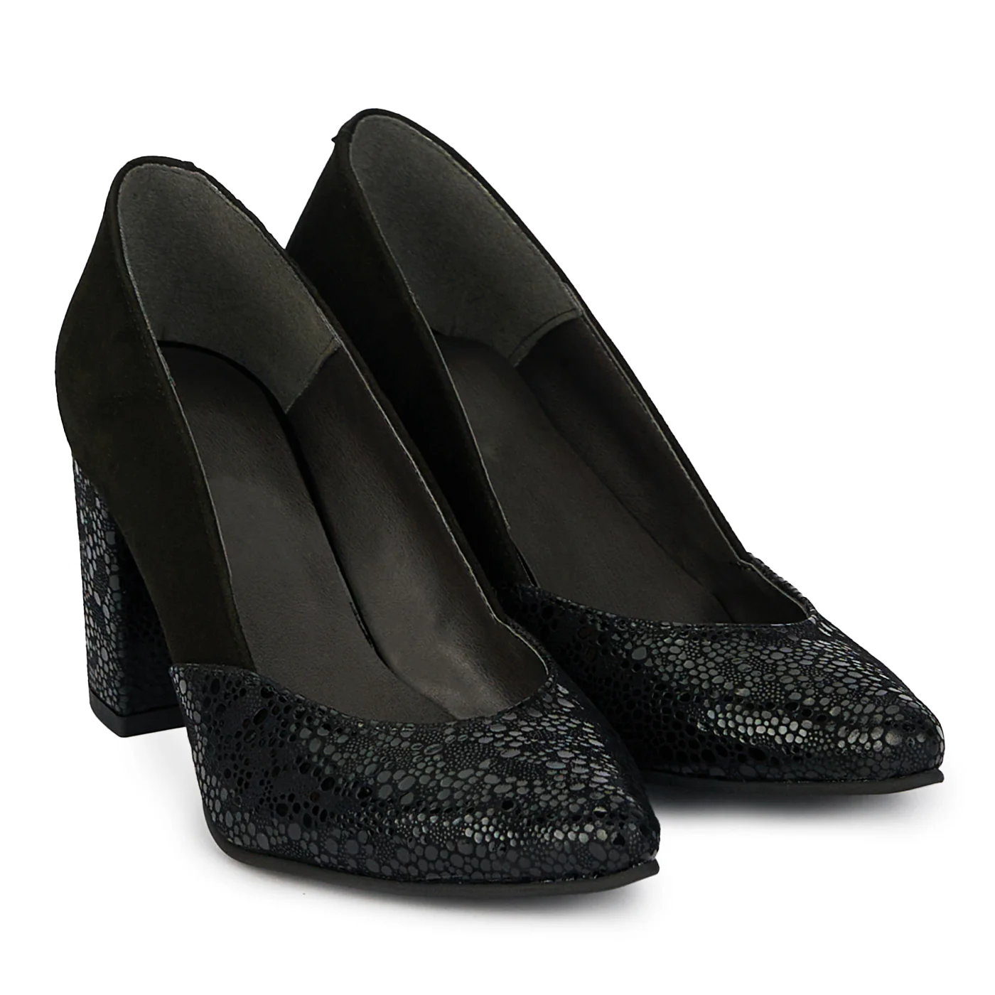 Pantofi dama din piele naturala cu toc gros 7.5 cm 17933 - Image 4
