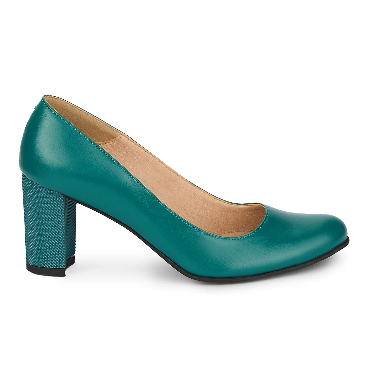 Pantofi dama din piele naturala cu toc gros 7.5 cm 17946