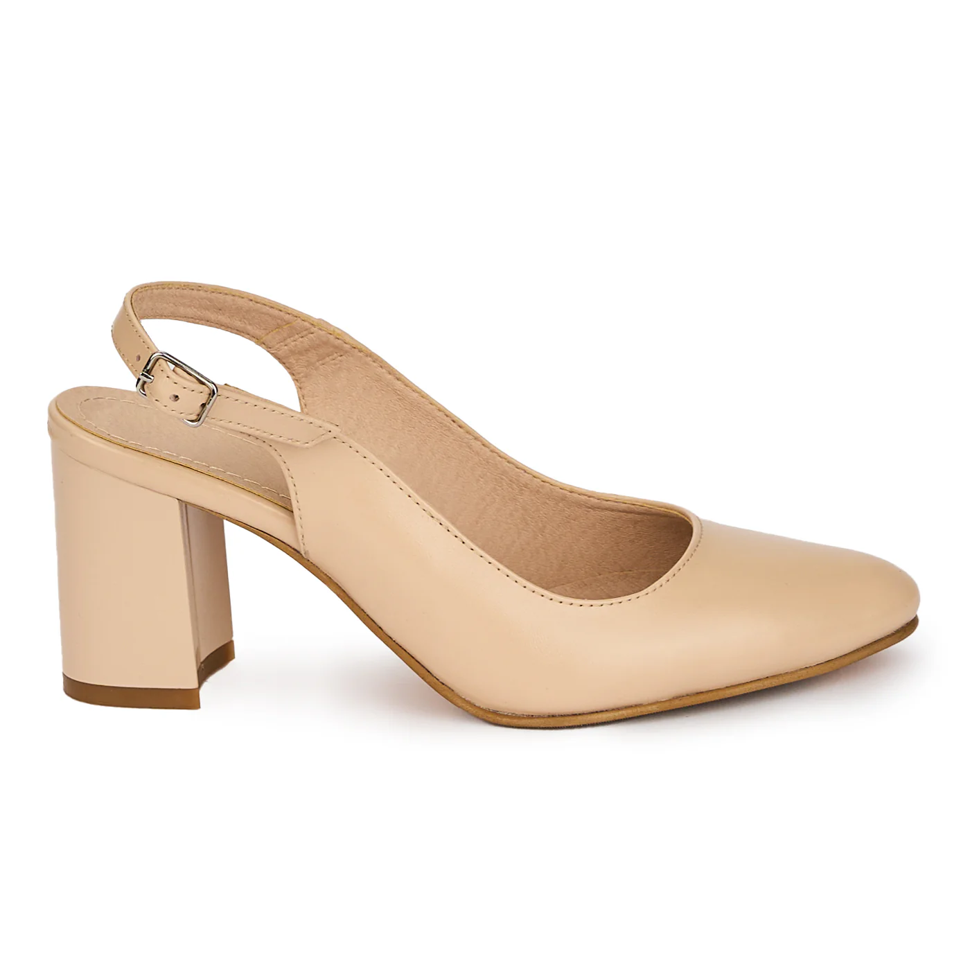 Pantofi dama din piele naturala cu toc gros 7 cm 17870