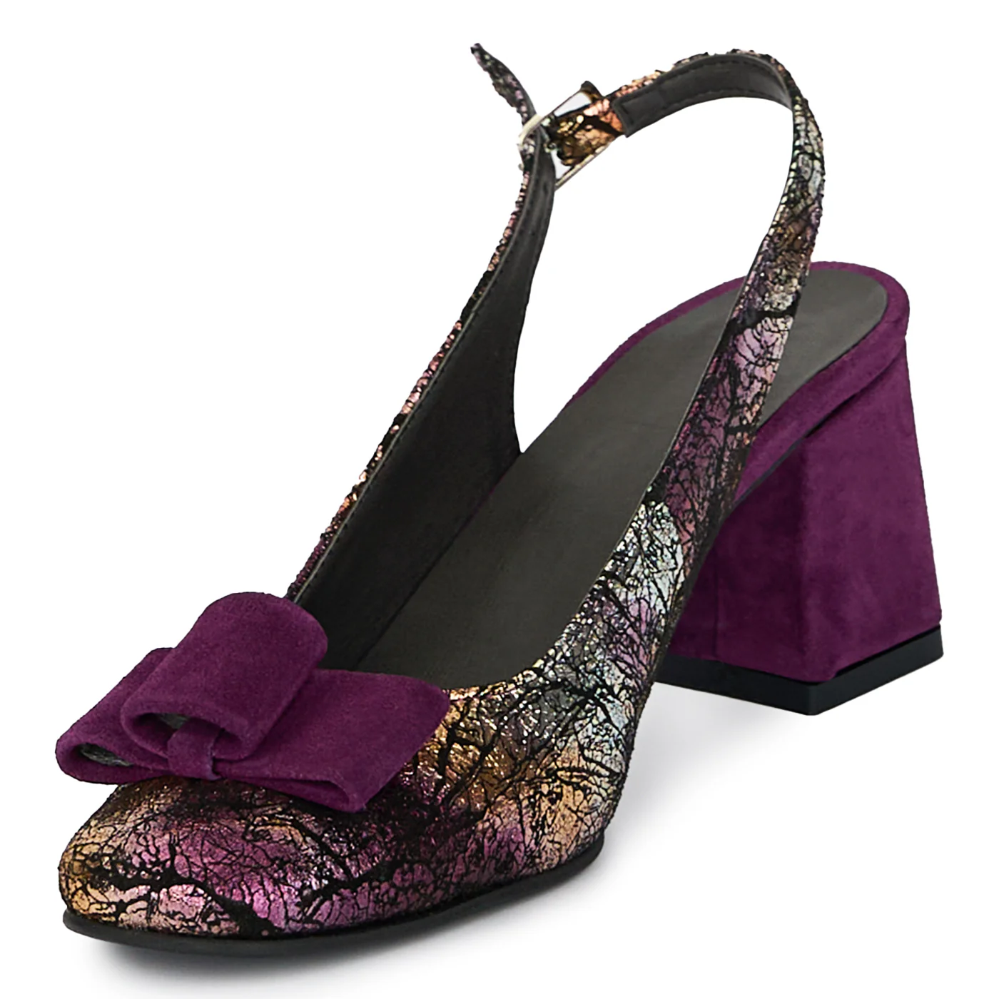 Pantofi dama din piele naturala cu toc gros 7 cm 17879 - Image 3