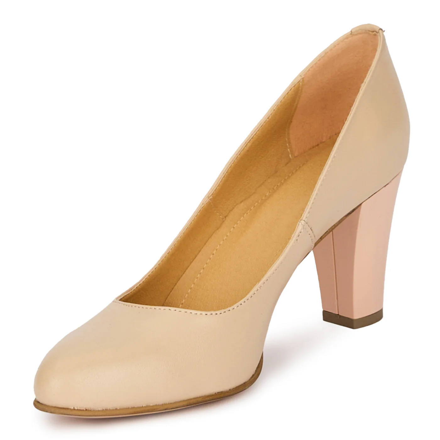 Pantofi dama din piele naturala cu toc gros 8 cm 17869 - Image 3