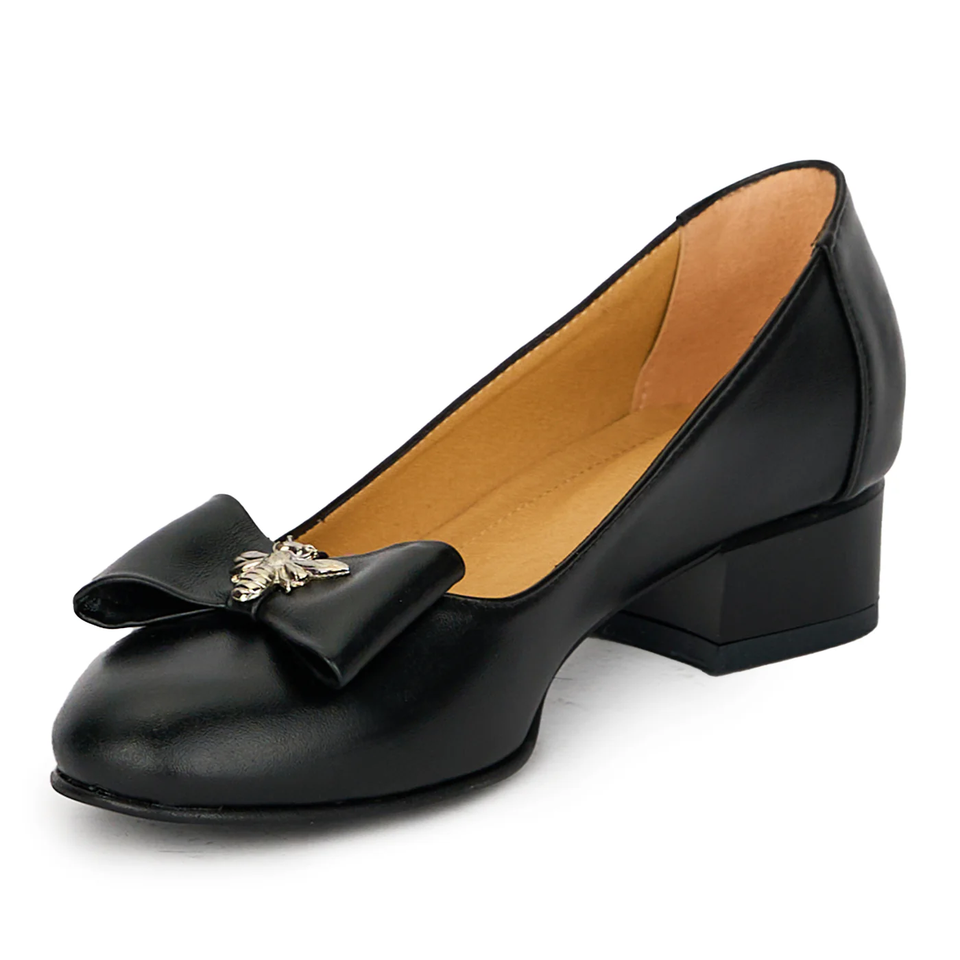Pantofi dama din piele naturala cu toc mic gros 3 cm 17862 - Image 3
