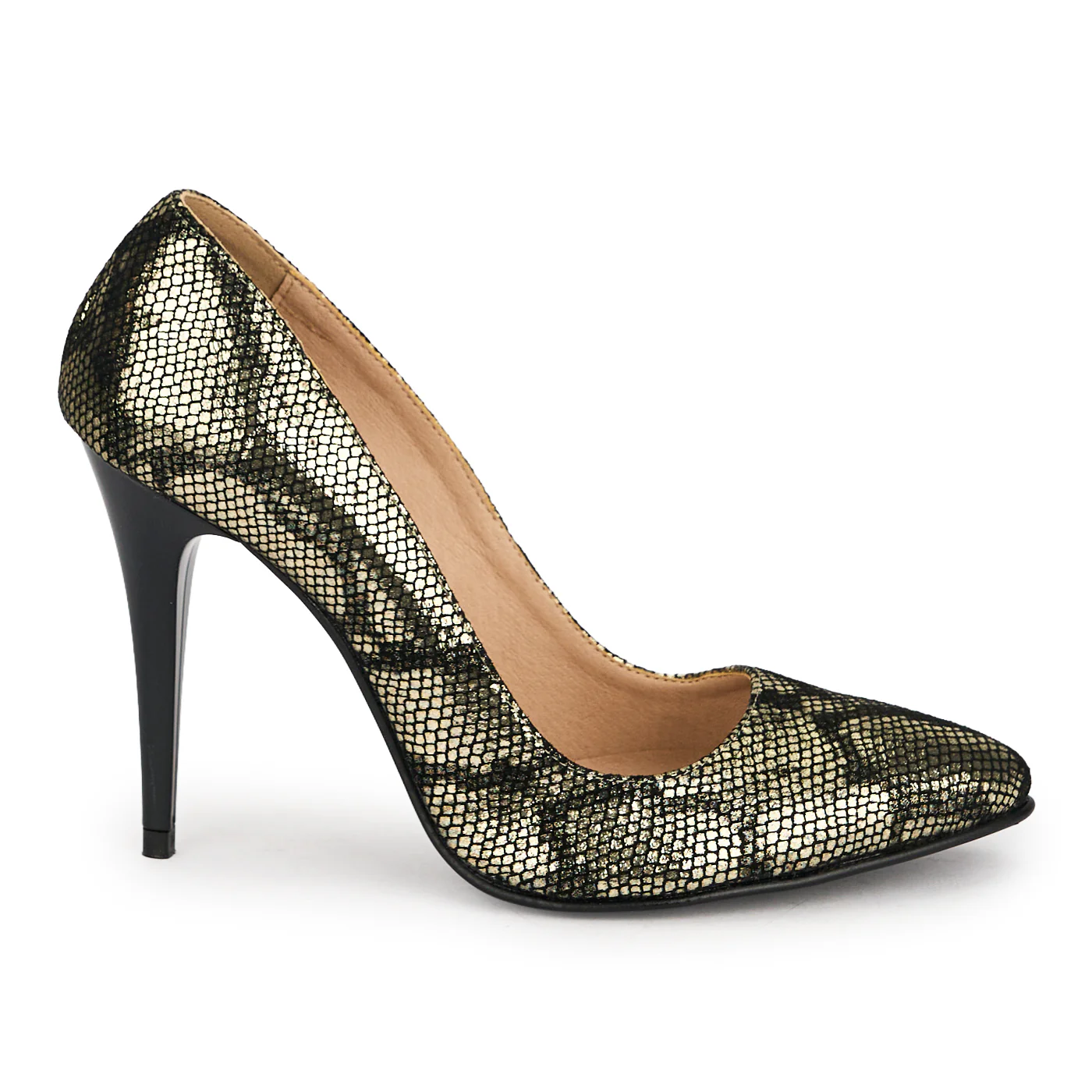 Pantofi dama din piele naturala cu toc subtire 10 cm 19155