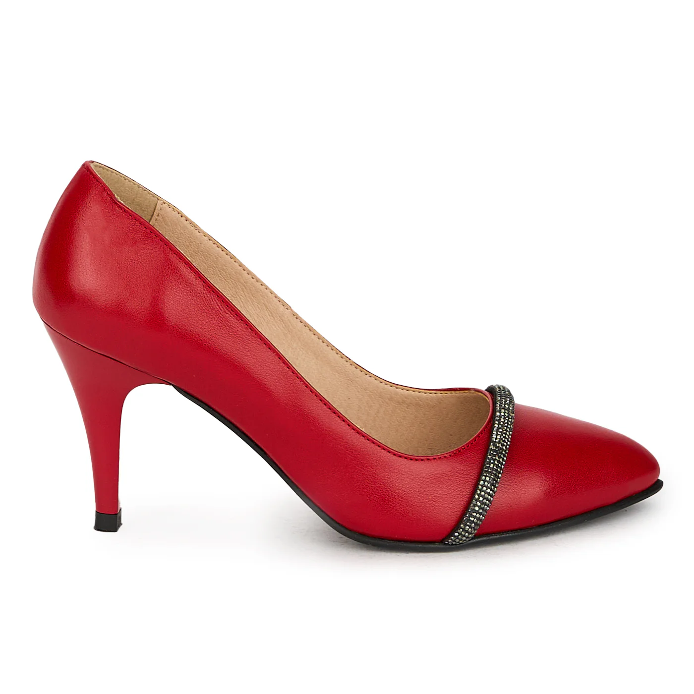 Pantofi dama din piele naturala cu toc subtire 8 cm 17881