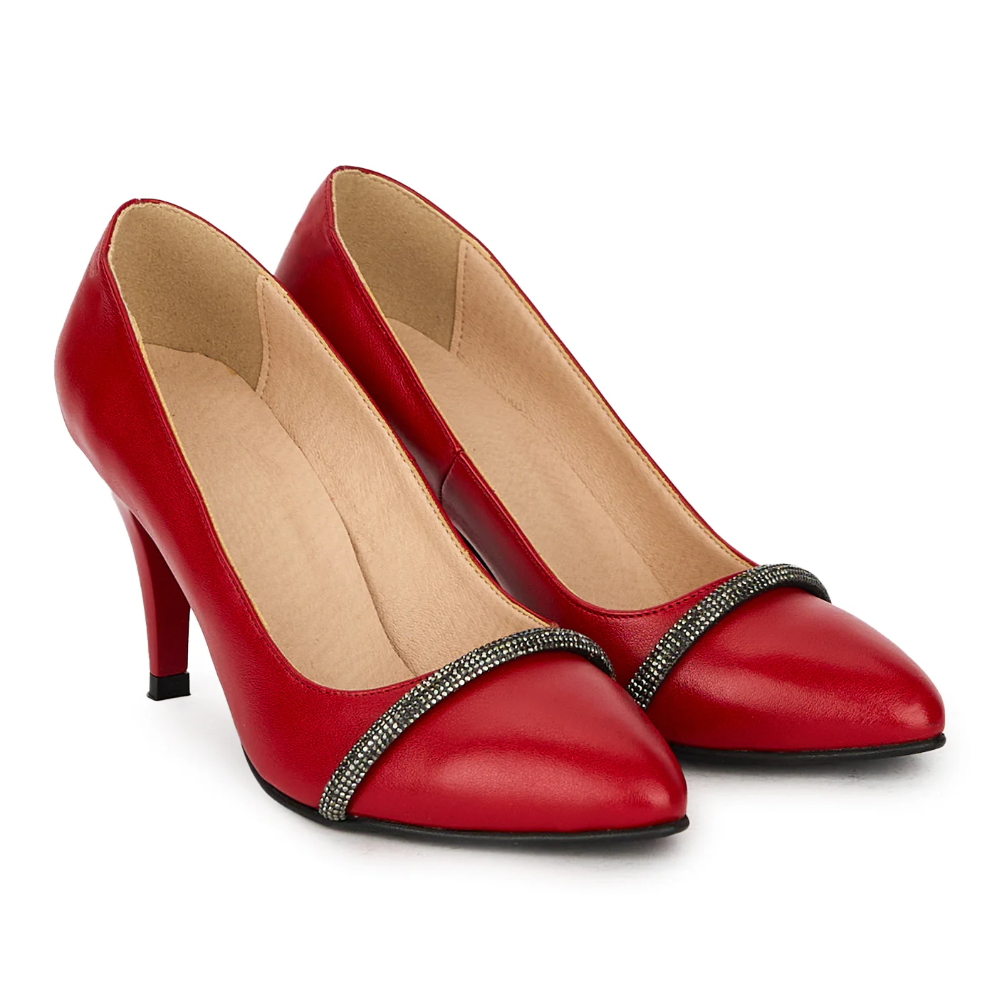 Pantofi dama din piele naturala cu toc subtire 8 cm 17881 - Image 4