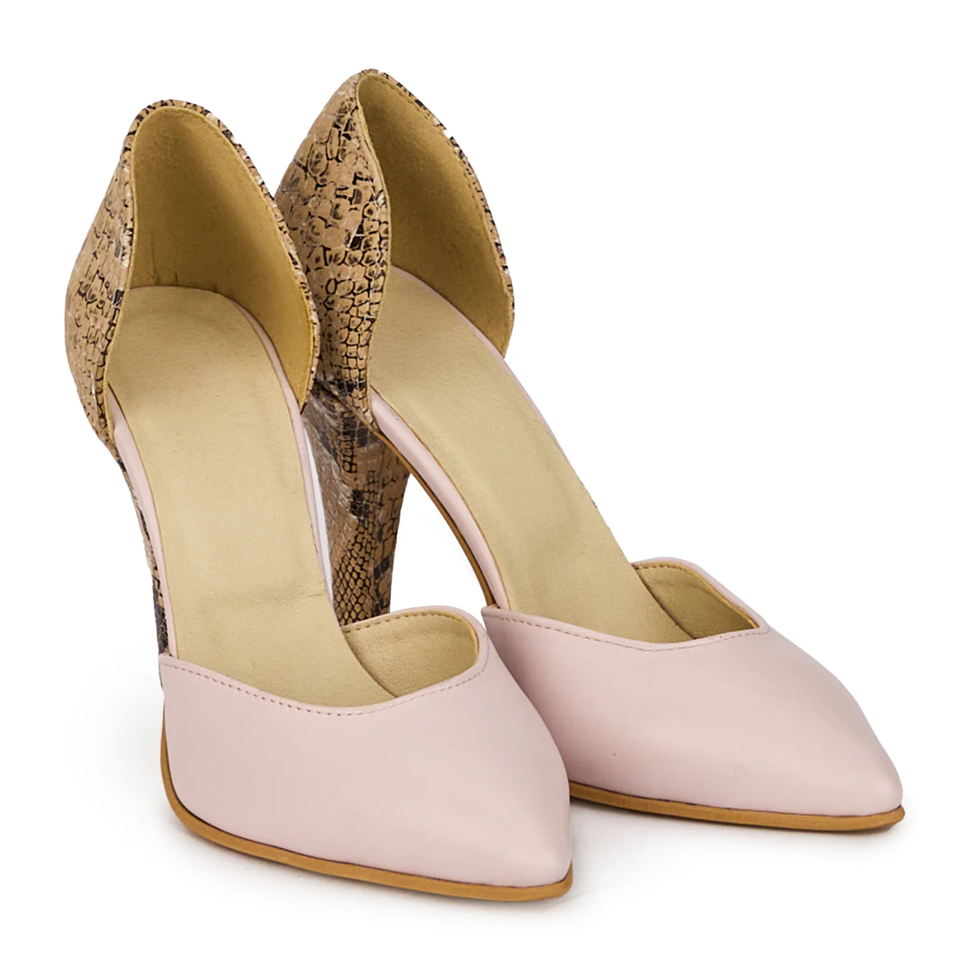 Pantofi dama din piele naturala decupati cu toc subtire 9.5 cm 18320 - Image 4