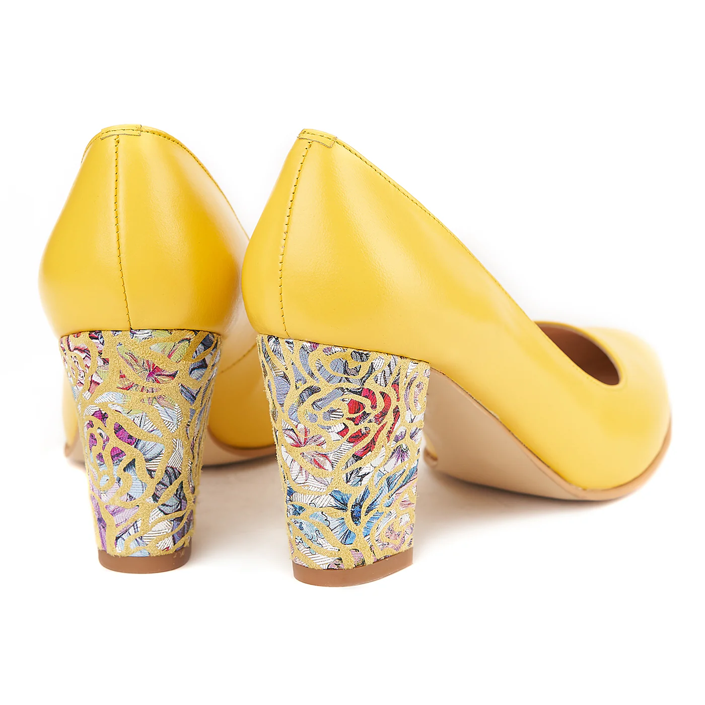 Pantofi dama din piele naturala galbena 4159 - Image 3