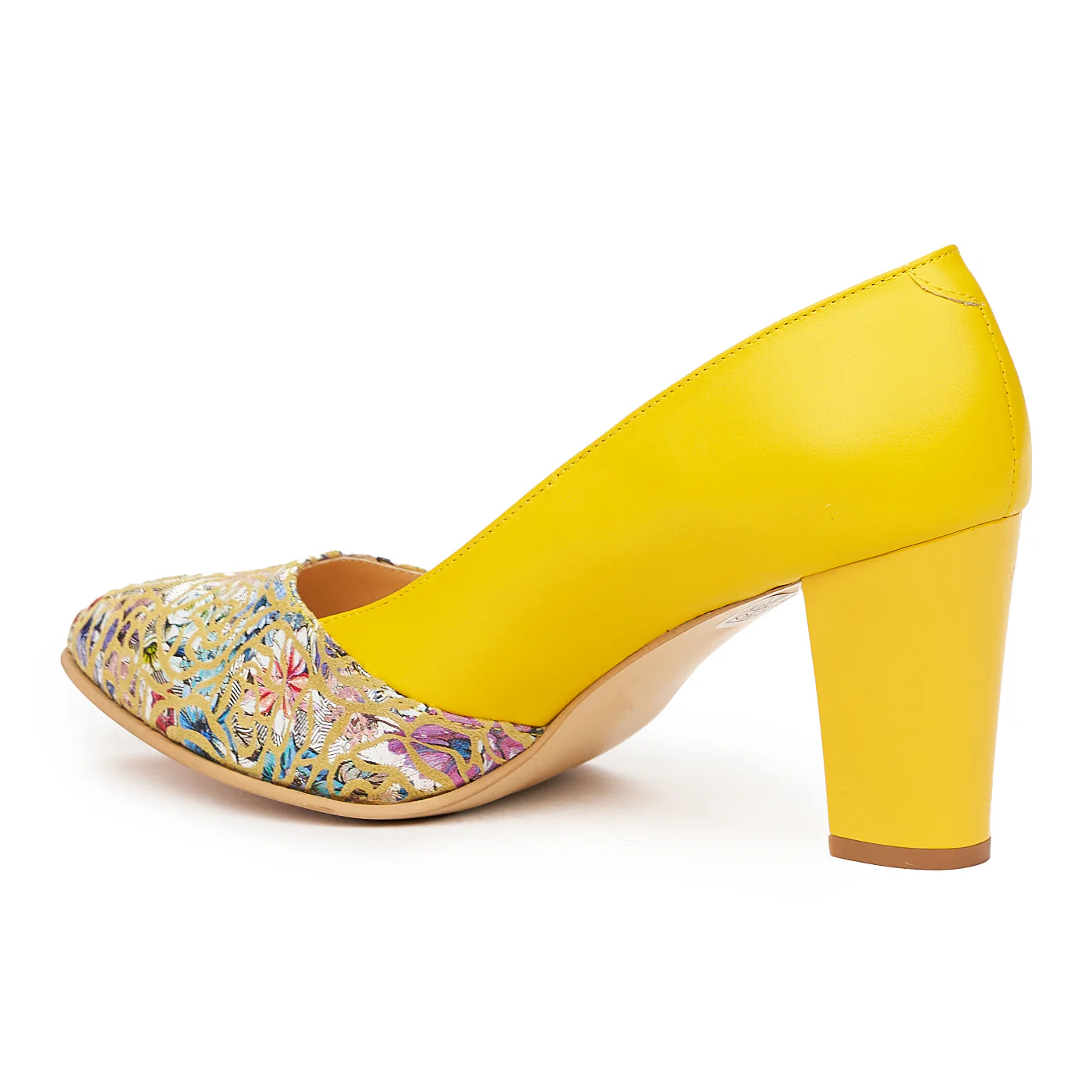 Pantofi dama din piele naturala galbena 9418 - Image 3