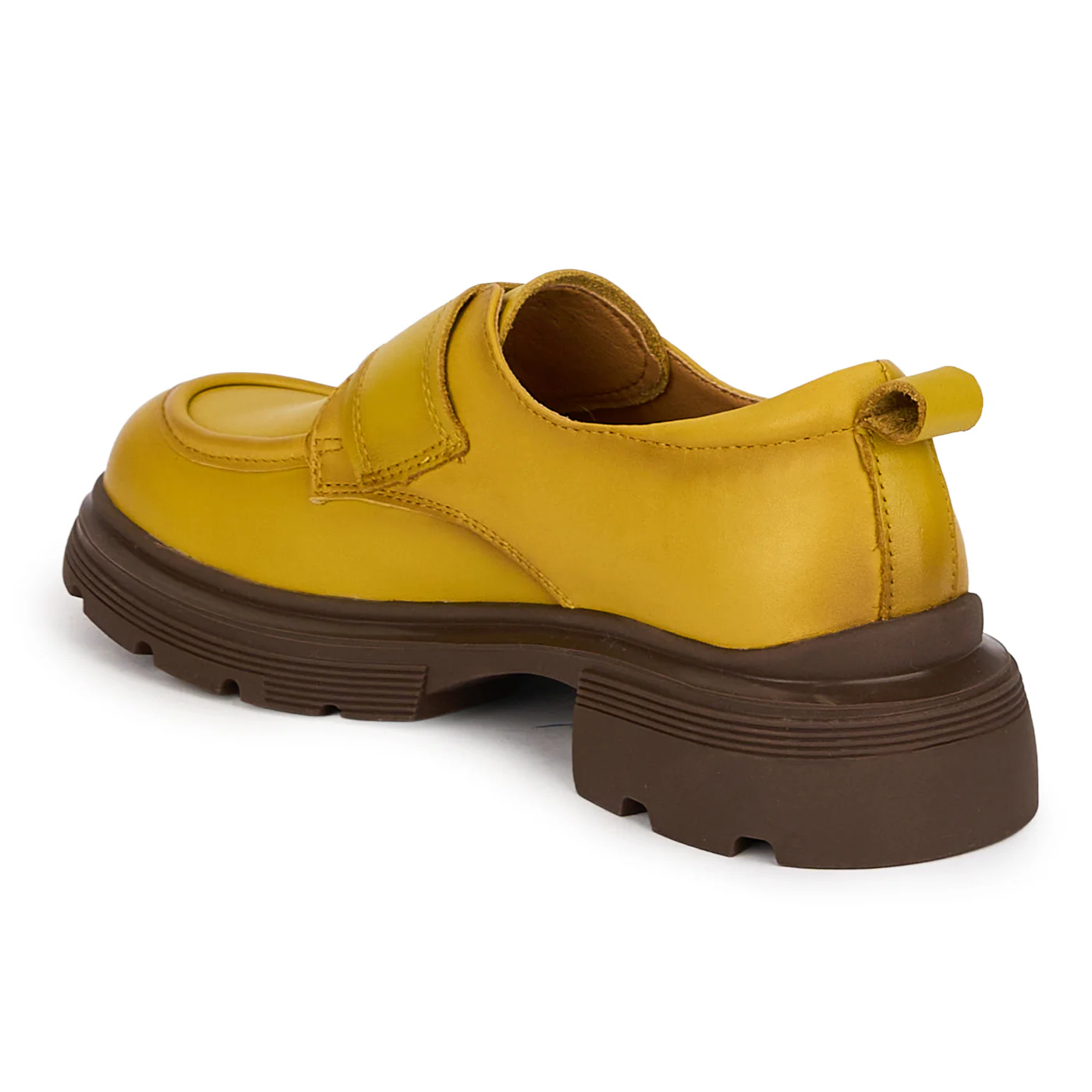 Pantofi dama din piele naturala galbena cu accesoriu metalic 18712 - Image 2