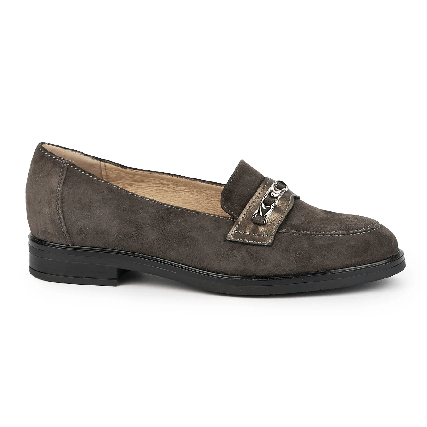 Pantofi dama din piele naturala gri 13629