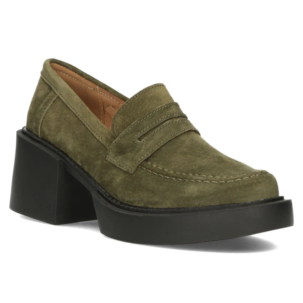 Pantofi dama din piele naturala kaki 13958 - Image 6