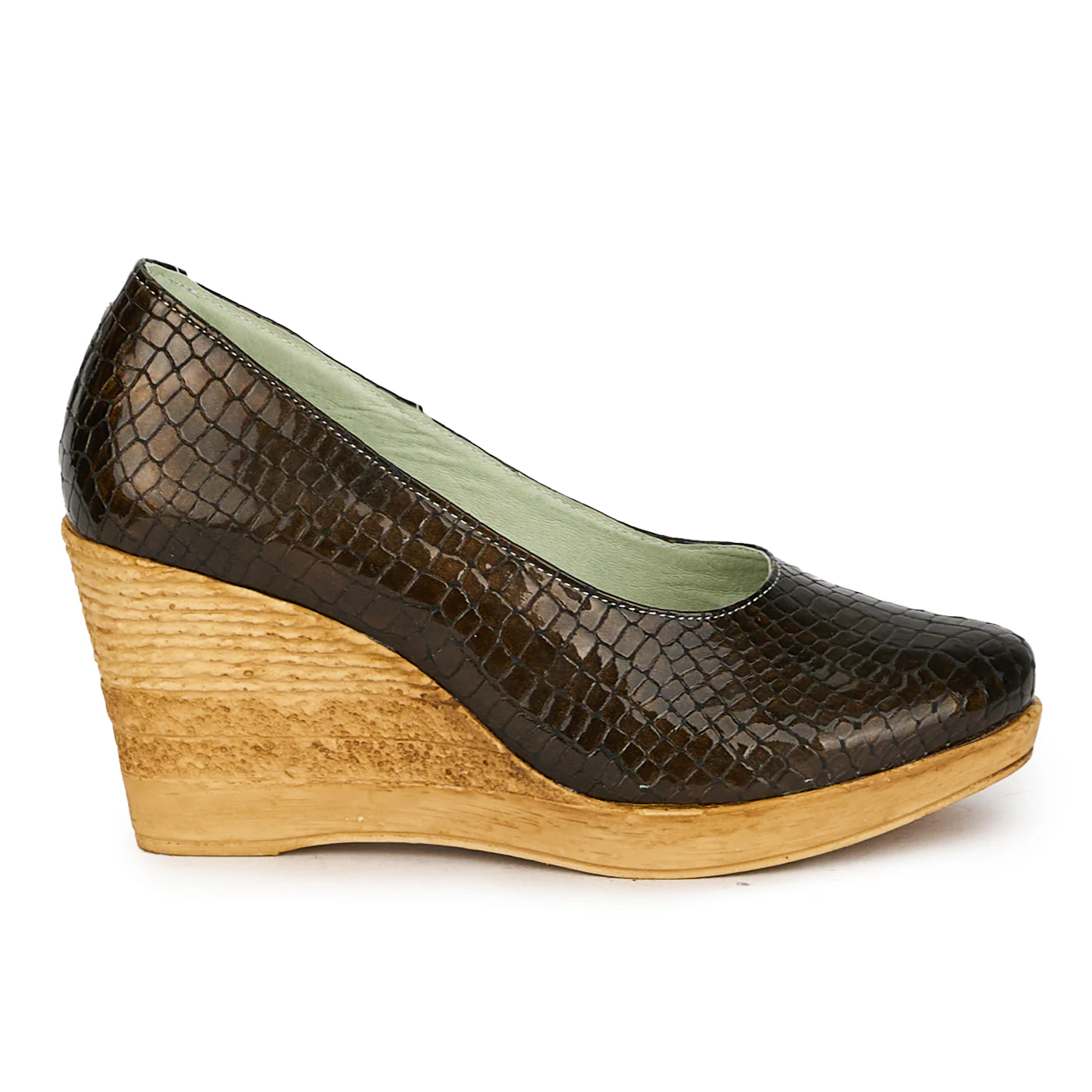 Pantofi dama din piele naturala maro cu platforma 17552