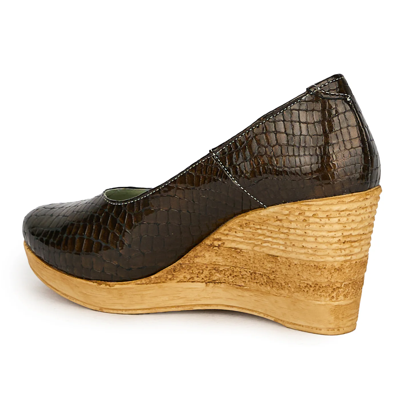Pantofi dama din piele naturala maro cu platforma 17552 - Image 2