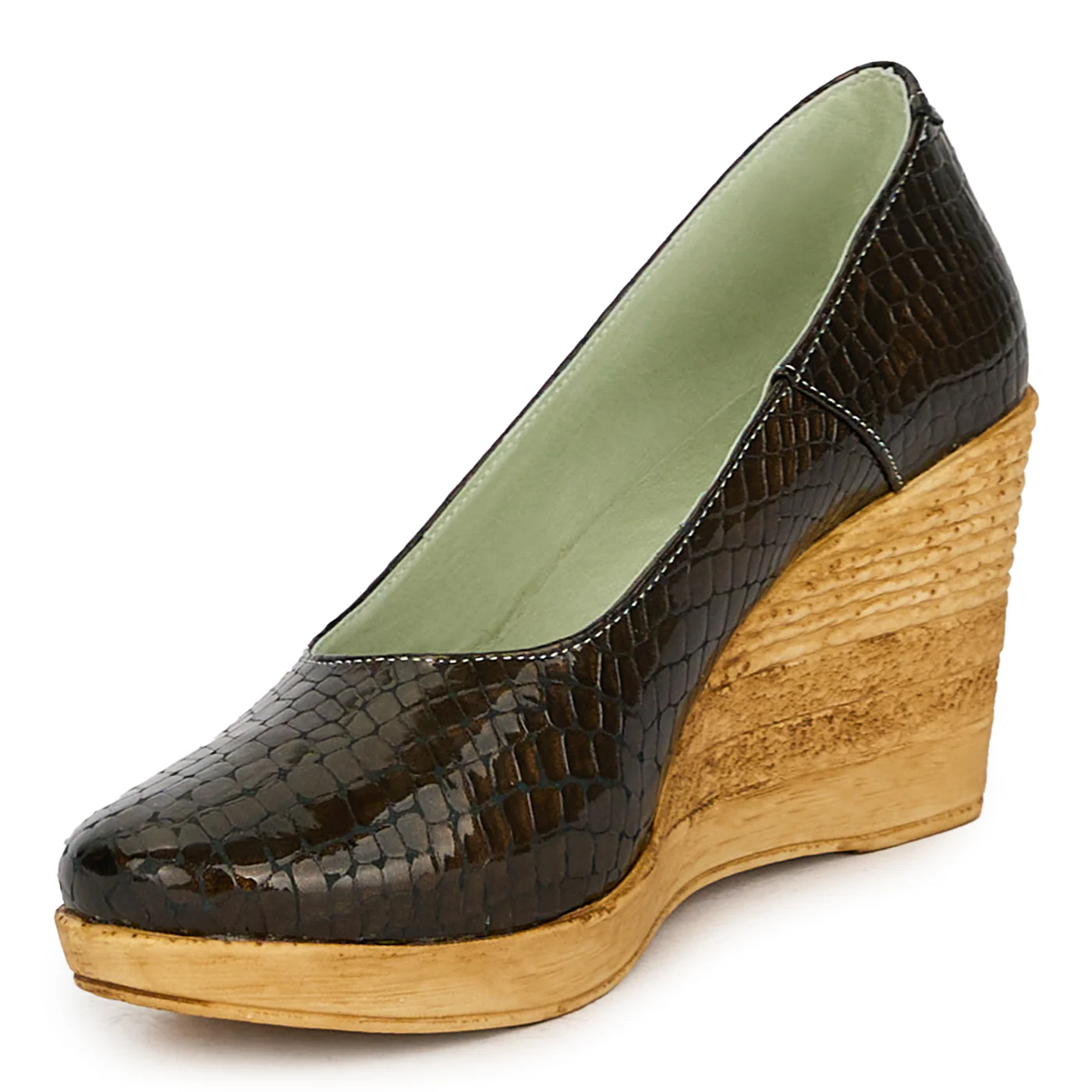 Pantofi dama din piele naturala maro cu platforma 17552 - Image 3