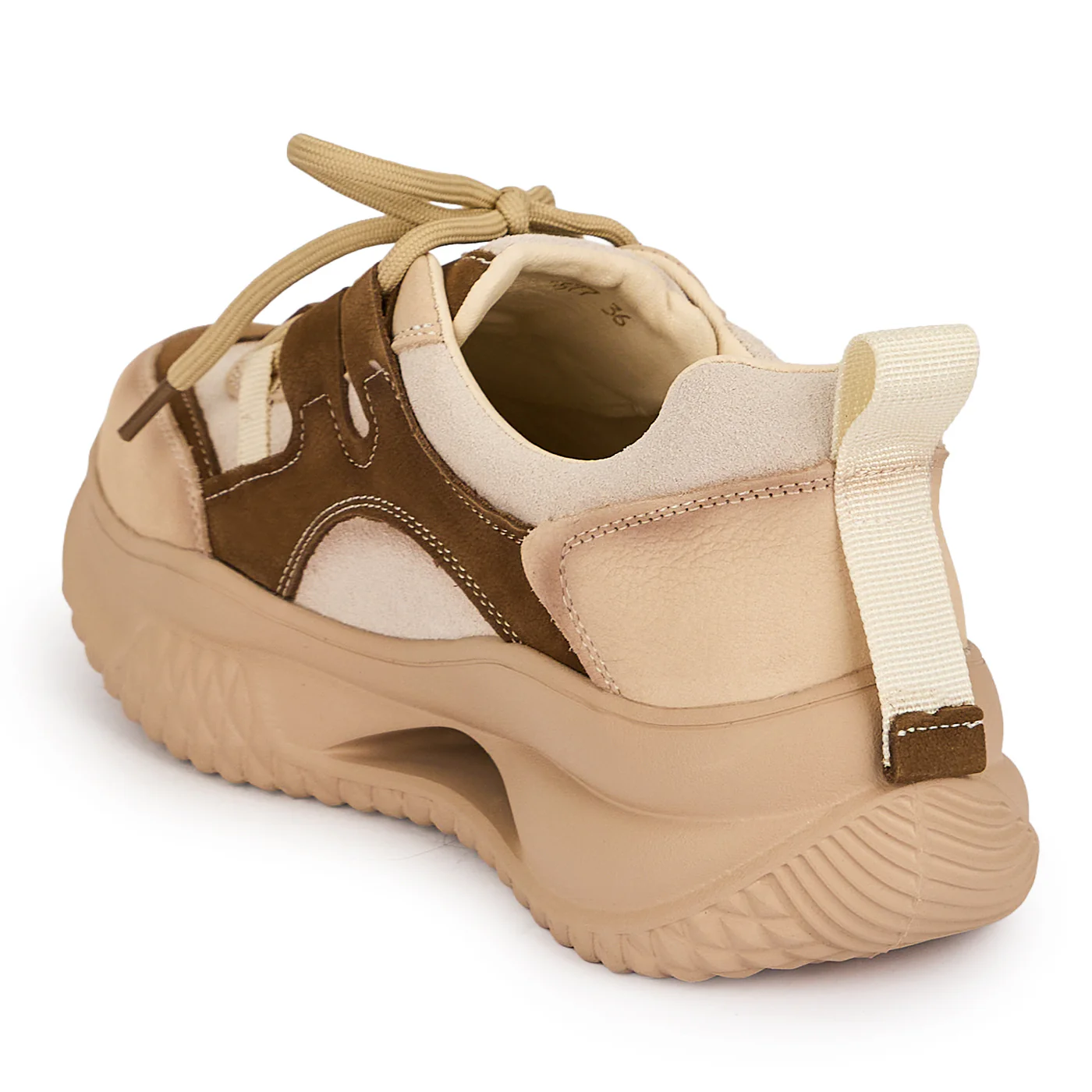 Pantofi dama din piele naturala maro cu talpa inalta 5 cm 19522 - Image 2